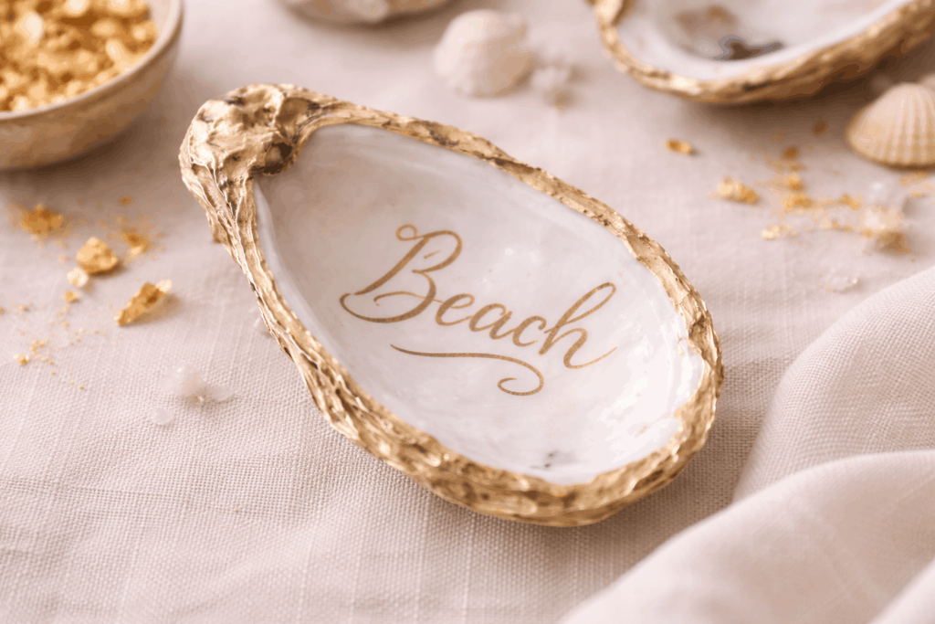 Handlettering auf Austernschalen