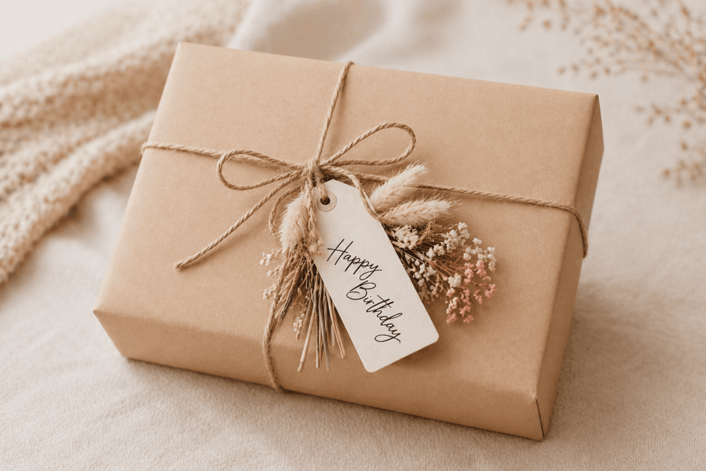 Individuelle Geschenkanhänger mit TRockenblumen