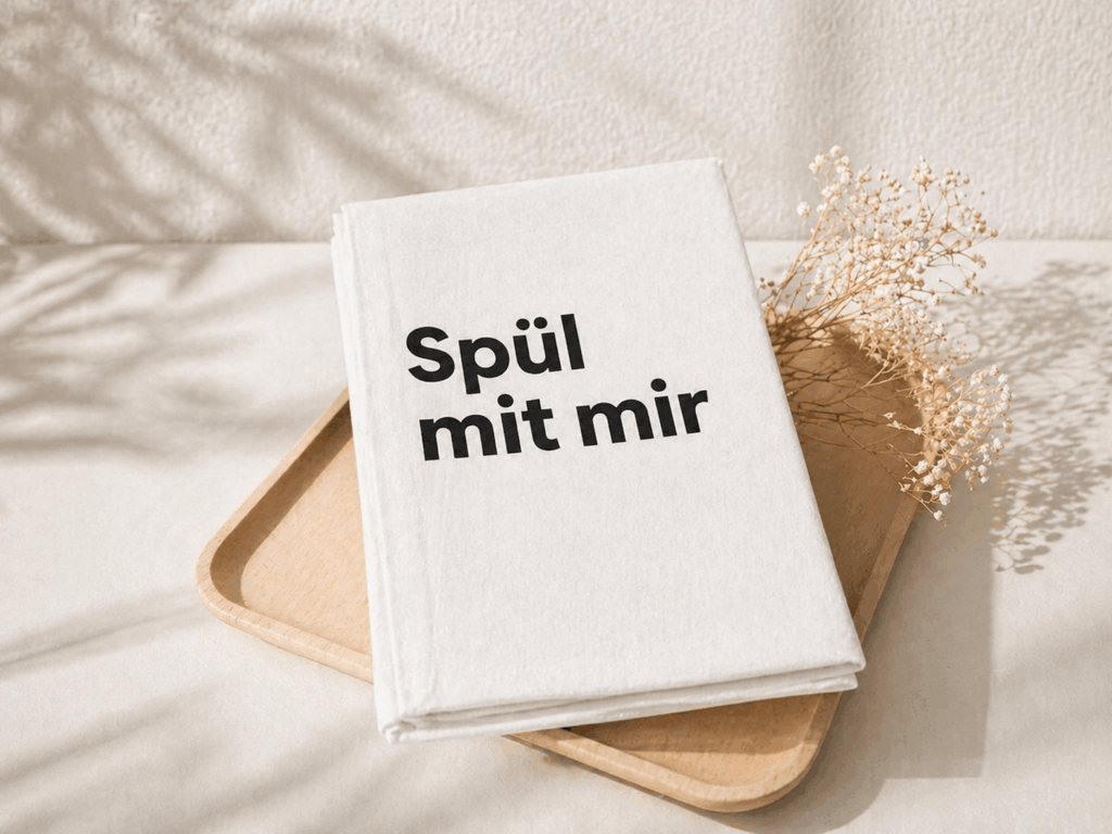 Originelles Geschirrtuch mit Plotterfolie