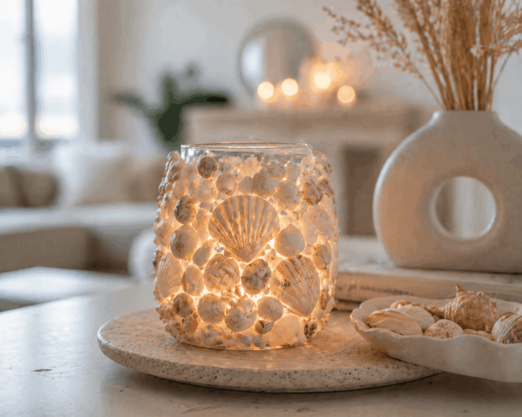 Windlicht mit Muscheln