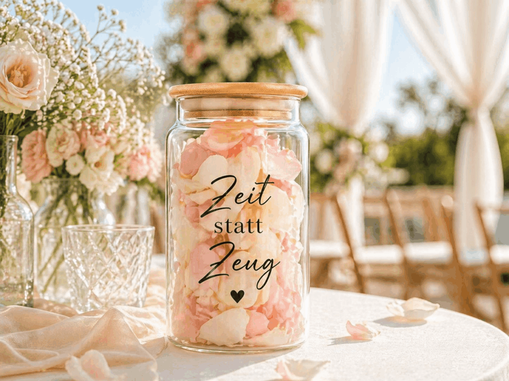 Verschenke "Zeit statt Zeug" zur Hochzeit
