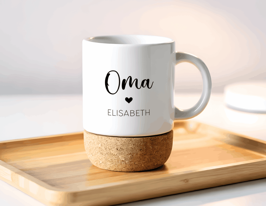 Korktasse personalisiert für Oma