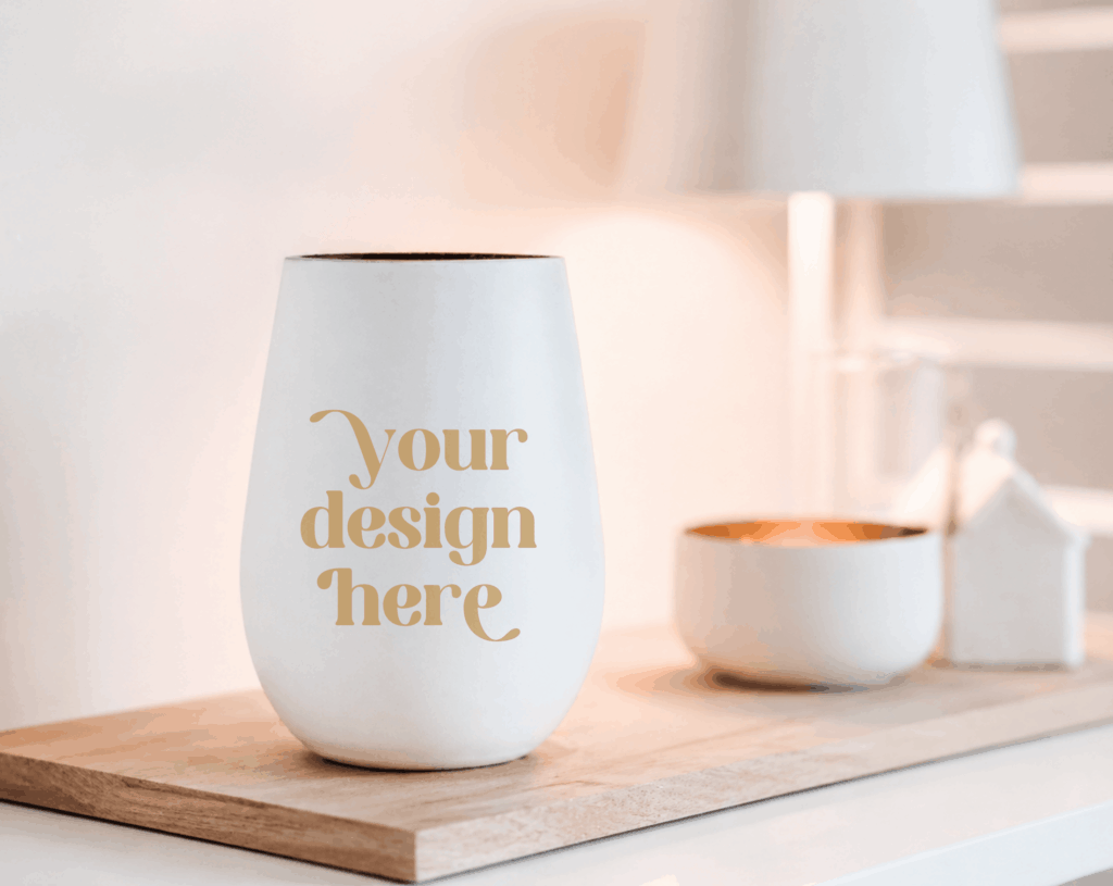 Mockup weißes Windlicht